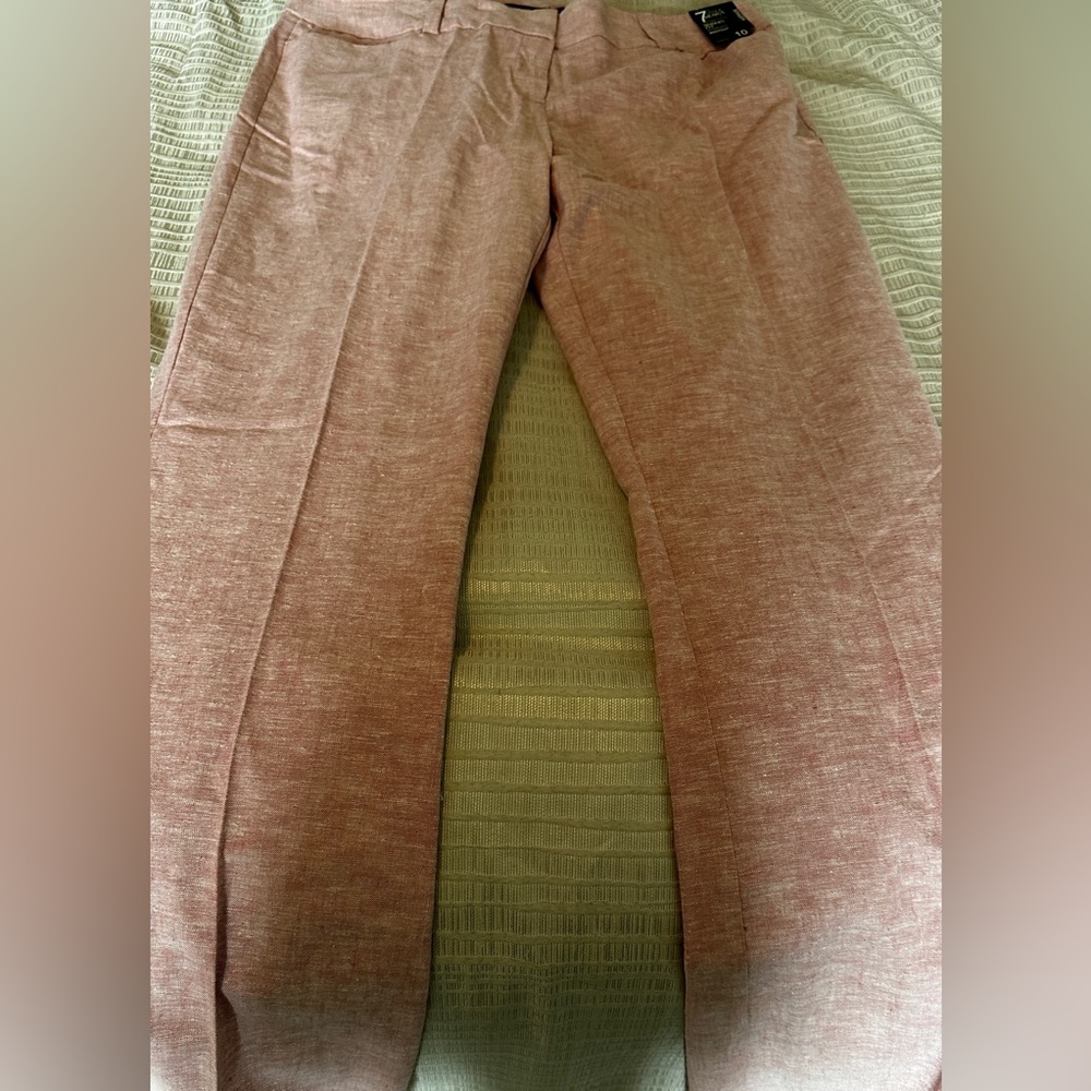 New York and Co Pink Linen Bootcut Pants